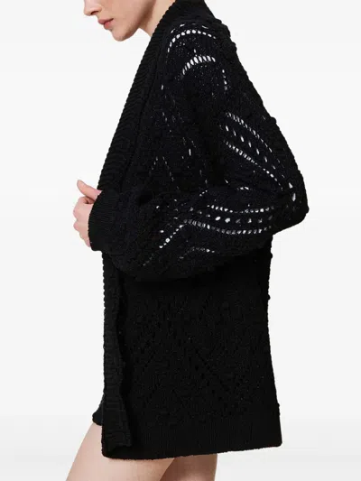 Twinset Twimset Belted Knitted Cardigan In 黑色