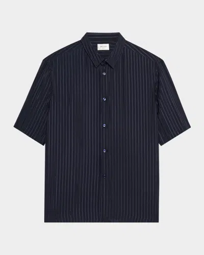 Saint Laurent Striped Shirt In Blue