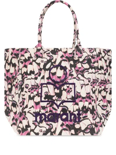 Isabel Marant Yenky Small Butterfly-print Canvas Tote Bag In Rosa