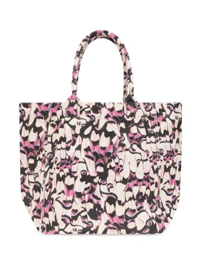 Isabel Marant Yenky Small Butterfly-print Canvas Tote Bag In Rosa