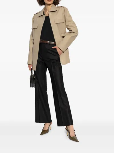 Victoria Beckham Straight-leg Canvas Trousers In Schwarz