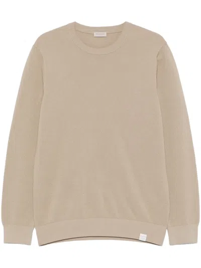 Paul & Shark Textured Crew Neck Sweater With Long Sleeves In Neutrals