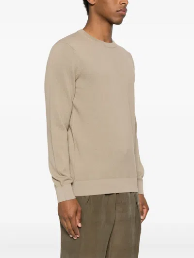 Paul & Shark Textured Crew Neck Sweater With Long Sleeves In Neutrals