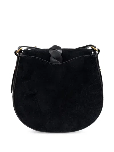 Isabel Marant Altay Small Python-embossed Leather Shoulder Bag In Black