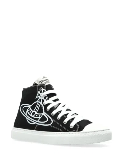 Vivienne Westwood High Top Canvas Plimsoll Cotton Canvas Black 11-45 Men