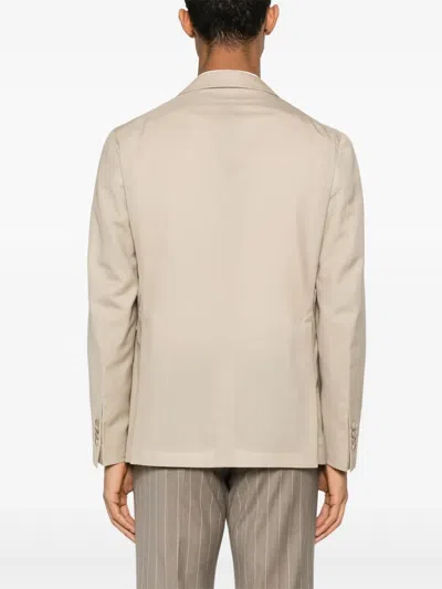 Tagliatore Textured Tailored Blazer With Notch Lapels In Nude