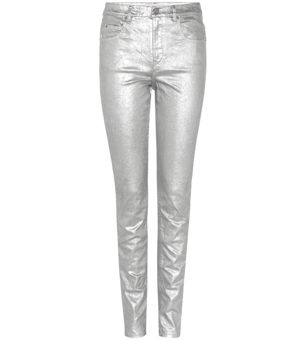 Isabel Marant Étoile Metallic High-rise Skinny Jeans Female | ModeSens