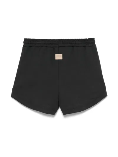 Msgm Logo-patch Shorts In Black
