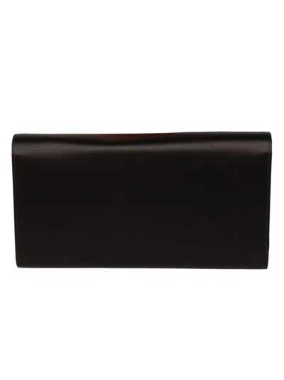 Roger Vivier Satin Efflorescence Envelope Clutch Bag In Black