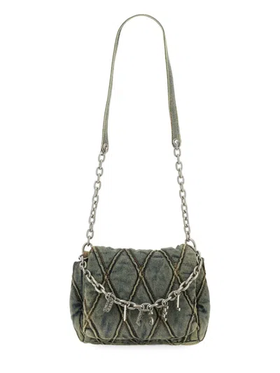 Diesel D-vina-xxs Shoulder Denim Bag In Grey