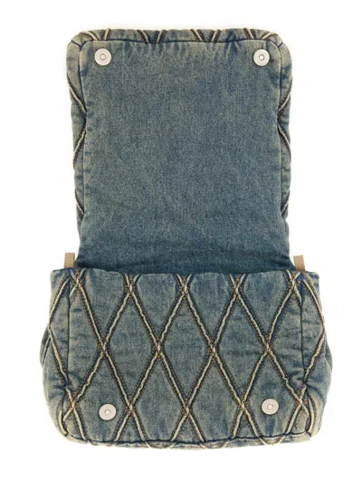 Diesel D-vina-xxs Shoulder Denim Bag In Grey