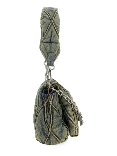 Diesel D-vina-xxs Shoulder Denim Bag In Grey