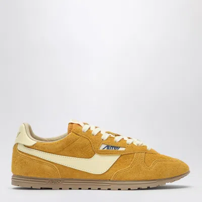 Autry 'windspin Low' Yellow Sneaker With Logo On The Side And On The Heel In Yellow