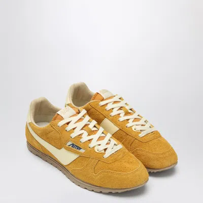 Autry 'windspin Low' Yellow Sneaker With Logo On The Side And On The Heel In Yellow