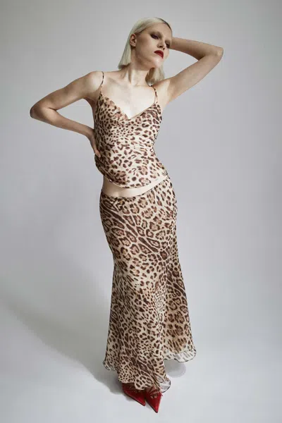 Bardot Monroe Maxi Skirt In B Leopard