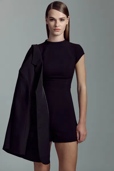 Bardot Delphi Cap Sleeve Playsuit In Black