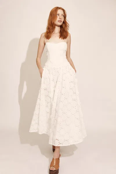Bardot Estie Broderie Anglaise Cotton Maxi Dress In White