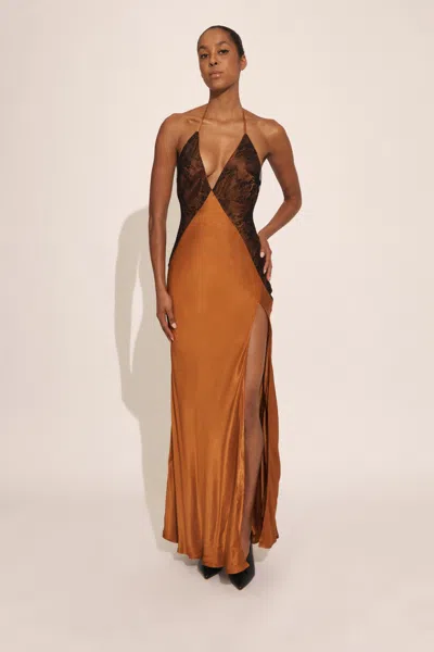Bardot Estrella Halter Maxi Dress In Toffee