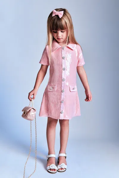Bardot Junior Kids' Girls Noah Sequin Mini Dress In Pink Icing