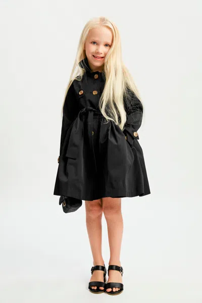 Bardot Junior Kids' Girl Lucia Classic Trench In Black