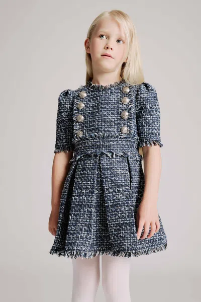 Bardot Junior Kids' Elle Boucle Dress In Navy
