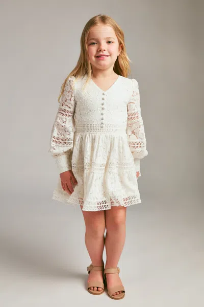 Bardot Junior Kids' Girls Venice Floral Lace Dress In Ivory
