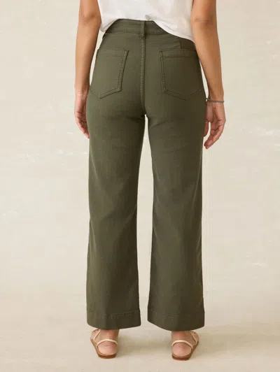 Faherty Stretch Terry Patch Pocket Pants Forest Olive In Forest Olive