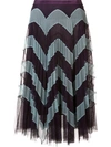 MARY KATRANTZOU Prugna print pleated tulle skirt,DRYCLEANONLY