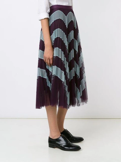 Shop Mary Katrantzou Prugna Print Pleated Tulle Skirt