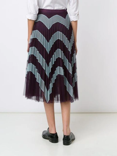 Shop Mary Katrantzou Prugna Print Pleated Tulle Skirt