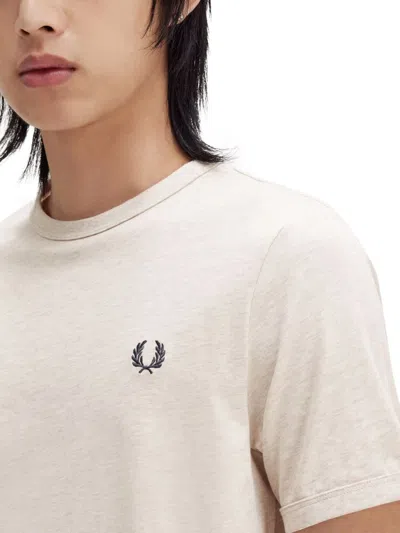 Fred Perry Classic Crew Neck Tee In Beige