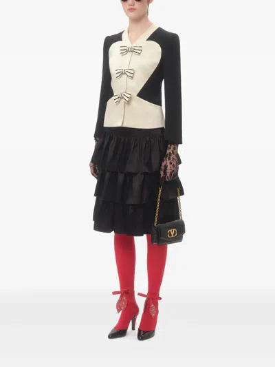 Valentino Embroidered Blazer In Black