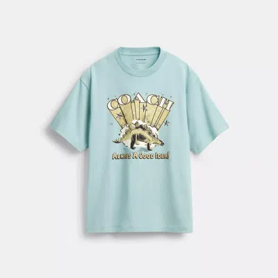 Coach Stegosaurus Relaxed T-shirt In Organic Cotton In Blue