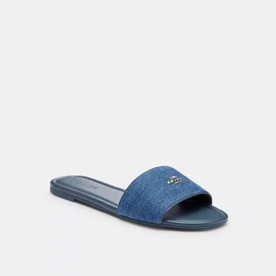 Coach Slide Sandal In Blue