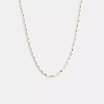 Coach Pearls And Beads Necklace In White