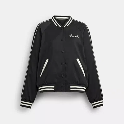 Coach Reversible Signature Souvenir Varsity Jacket In Black