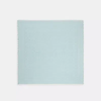 Coach Signature Oversized Square Scarf In Blue