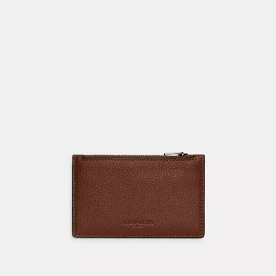 Coach Zip Card Case In Brown
