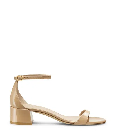 Stuart Weitzman Nudist Patent Ankle-strap Sandals In Neutral