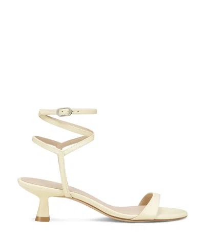 Stuart Weitzman Nudist Metallic Leather Stiletto Wrap Sandals In Gold
