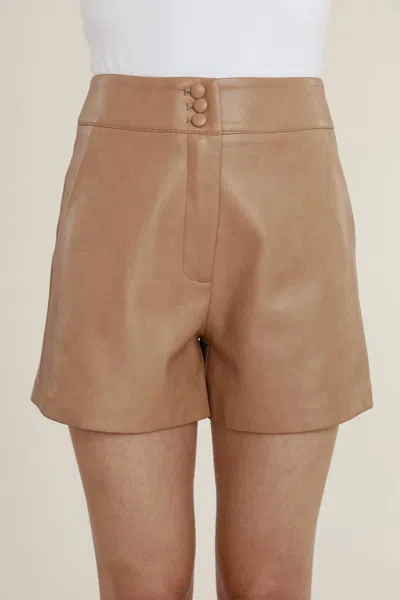 Dolce Cabo High Waisted Faux Leather Shorts In Copper In Multi