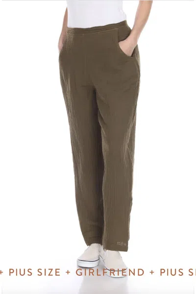 Honest Cotton Tapered Cotton Pant In Chocolate In Gold