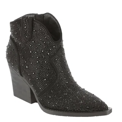 Very G Women's Austin Leg Up Rhinestone Booties In Black In Black