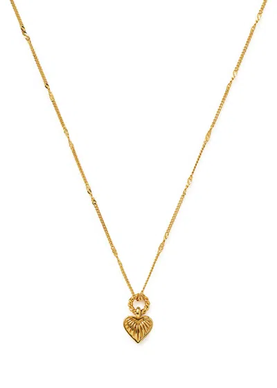 Missoma Mini Ridge Heart 18kt Gold Vermeil Necklace In Gold