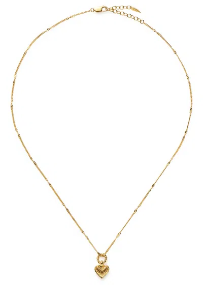 Missoma Mini Ridge Heart 18kt Gold Vermeil Necklace In Gold
