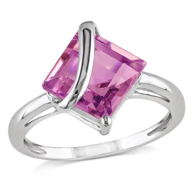 Mimi & Max 3 1/4ct Tgw Created Pink Sapphire Fashion Ring Sterling Silver In Pink