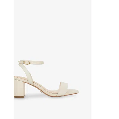 Dune Womens  Melini Leather Block-heel Sandals In Ecru Leather