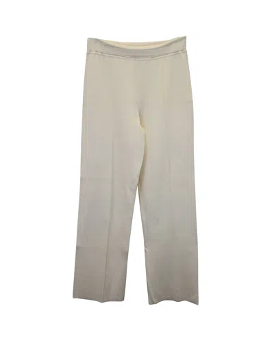 The Row Knit Straight Leg Pants In Cream Polyester In White