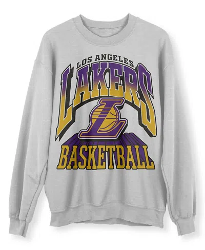 Junk Food Clothing Unisex Nba Los Angeles Lakers Backcourt Crew Fleece Sweatshirt In Heather Grey