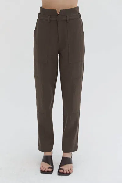 Crescent Taylor Seam Detailed Pants In Brown In Brown